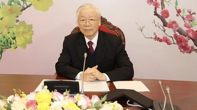 Party General Secretary Nguyen Phu Trong and President of the Cambodian People’s Party (CPP) and Prime Minister Techo Hun Sen held phone talks on the occasion of the Tet (Lunar New Year). (Photo: VNA)