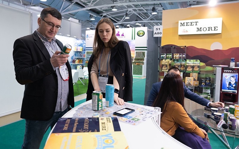 Visitors at the stall of Ruskhopro Company