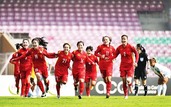 The Vietnamese national women’s football team secure a berth in the FIFA Women's World Cup 2023 for the first time. (Photo: AFC)