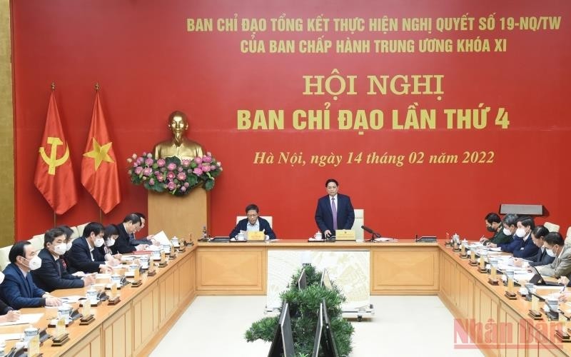 Prime Minister Pham Minh Chinh speaking at the meeting. (Photo: TRAN HAI/NDO)