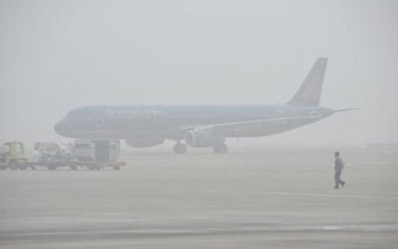 Flights to Noi Bai airport are affected by dense fog (Photo: Vietnam Air Traffic Management Corporation)