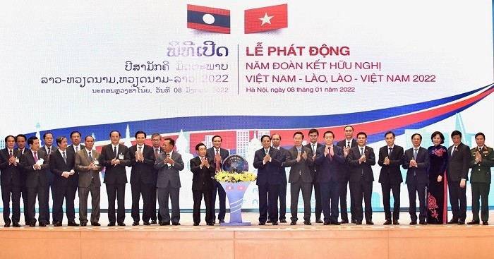 At the launch ceremony of the Vietnam-Laos, Laos-Vietnam Solidarity and Friendship Year 2022 in Hanoi in January 2022 (Photo: NDO/Tran Hai)