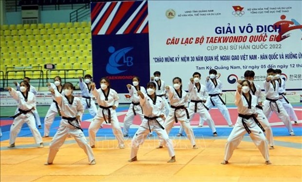 A performance of taekwondo martial artists at the opening ceremony. (Photo: VNA)