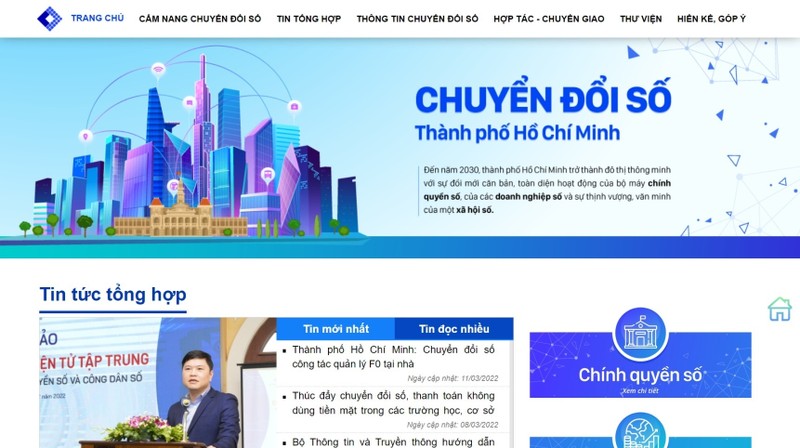 Ho Chi Minh City's digital transformation portal (Screenshot)