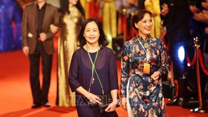Vietnamese actresses at the 5th Hanoi International Film Festival (Photo: VNA)