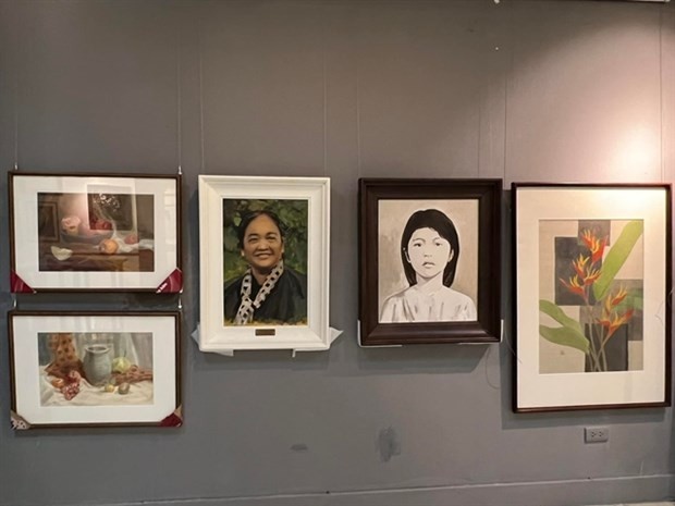 Portraits of outstanding Vietnamese women like heroines Vo Thi Sau (right) and Nguyen Thi Dinh are being displayed at the Women, Country and Love exhibition. (Photo courtesy of Dao Le Huong)