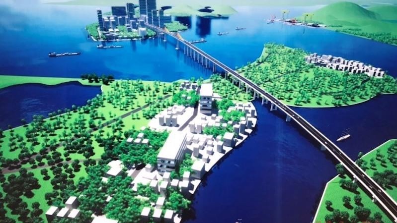 The rendering of the bridge across the Thuan An Estuary