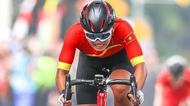 Vietnamese cyclist Nguyen Thi That (Photo: webthethao.vn)
