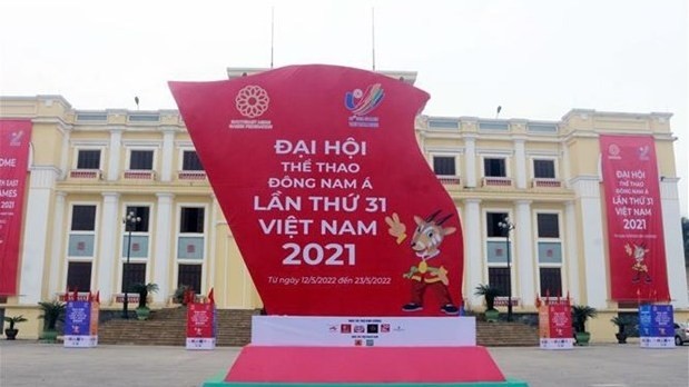 A decoration promoting the upcoming SEA Games 31. (Photo: VNA)