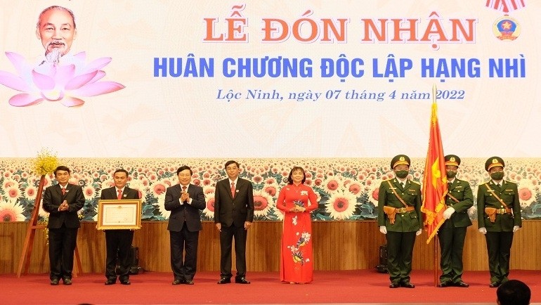 The ceremony to mark the 50th anniversary of Loc Ninh's liberation