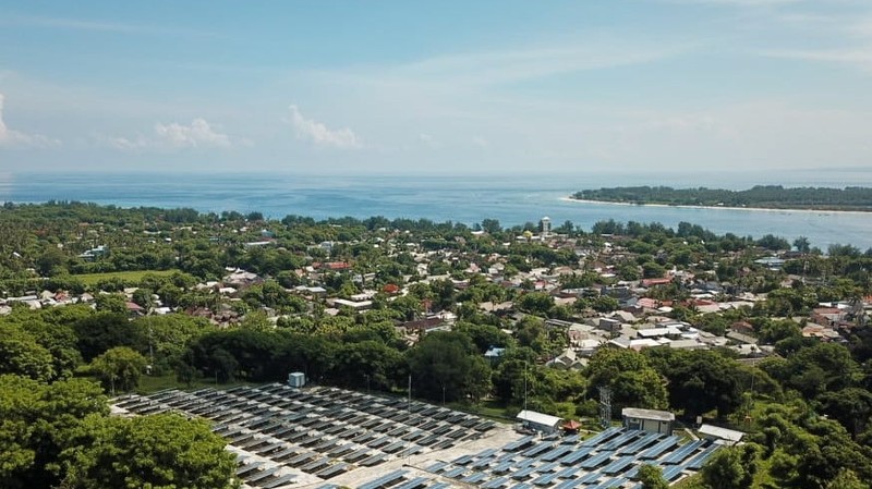A 600-kilowatt-peak (kWp) solar power plant on Gili Trawangan Island in Lombok, West Nusa Tenggara. (Photo: PLN)
