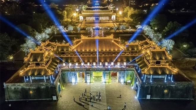 A night street zone around Hue Imperial Citadel City will be officially launched on April 22. (Photo: thuathienhue.gov.vn)   