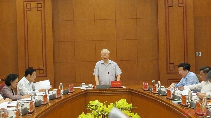 Party General Secretary Nguyen Phu Trong addresses the meeting (Photo: NDO/Bac Van)
