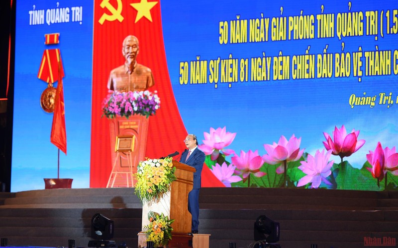 President Nguyen Xuan Phuc speaking at the ceremony. (Photo: NDO)