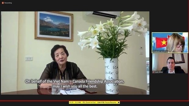Nguyen Thi Hoi, former Vietnamese Ambassador to Canada and Permanent Vice President of the Vietnam-Canada Friendship Association, speaks at the event (Photo: VNA)