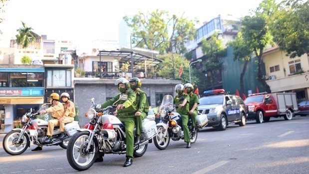 Traffic police on a downtown street in Hanoi (Source: VNA)
