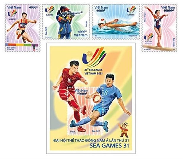 Set of stamps released to celebrate SEA Games 31
