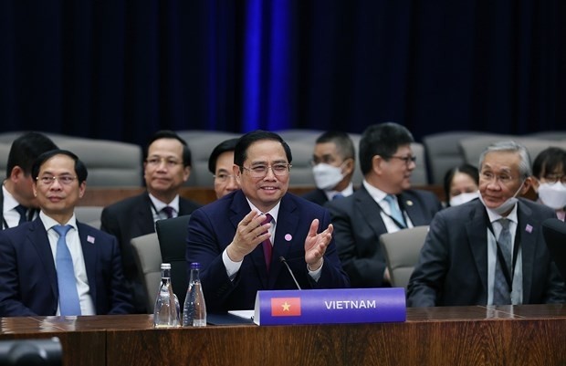 PM Pham Minh Chinh addresses the ASEAN - US Special Summit in Washington D.C. on May 13. (Photo: VNA)