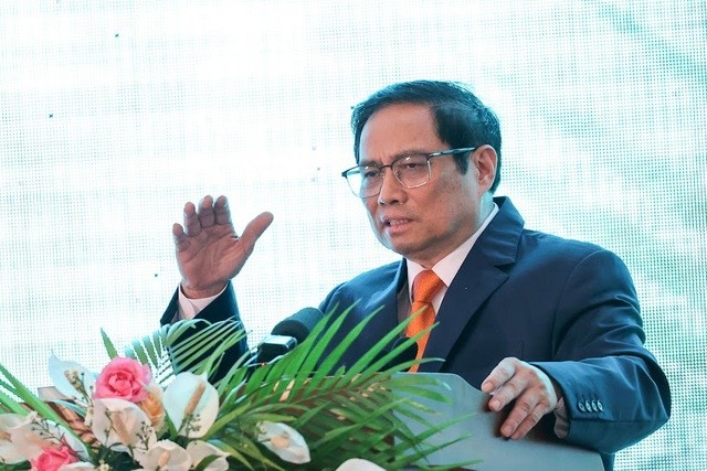 Prime Minister Pham Minh Chinh speaking at the Gia Lai Investment Promotion Conference 2022. (Photo: VGP)