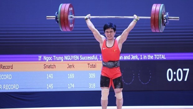 Vietnamese weightlifter Nguyen Ngoc Trung (Photo: VNA)