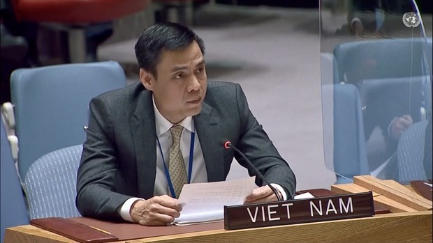 Ambassador Dang Hoang Giang, Permanent Representative of Vietnam to the United Nations  at the debate (Photo: VNA) 