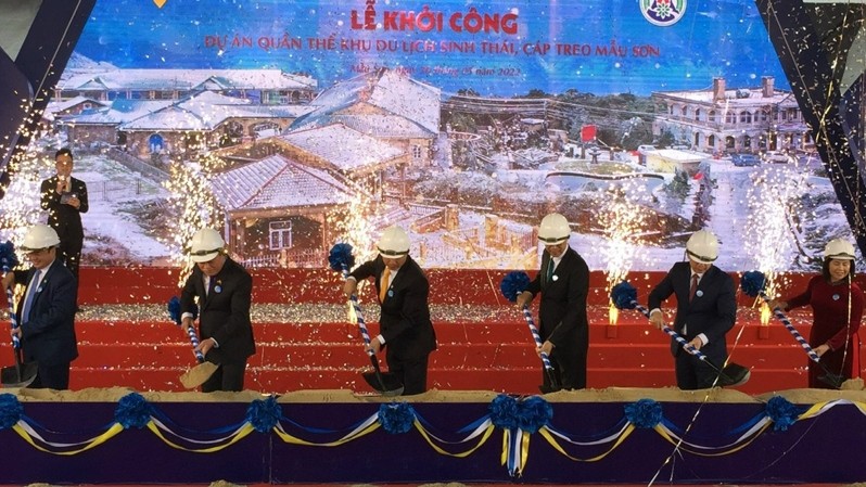 The ground-breaking ceremony for the Mau Son cable car project.