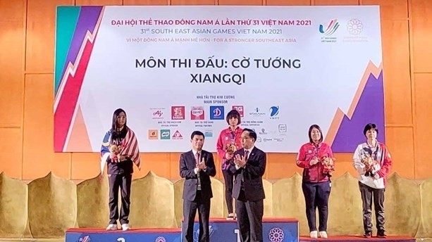 Vietnam's Le Thi Kim Loan is placed the first in the women’s xiangqi (Chinese chess) standard singles at SEA Games 31. (Photo: VNA)