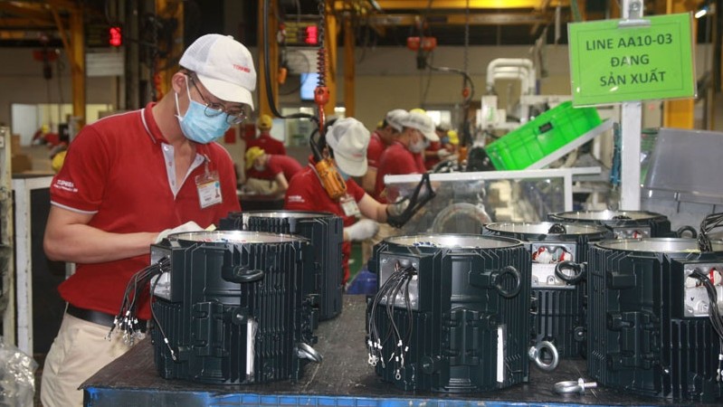 Manufacturing electric equipment for export at an industrial park in Dong Nai Province.