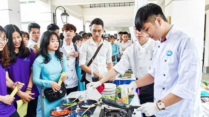 A tourism and hospitality career orientation event in Hanoi. (Photo: Xuan Mai)