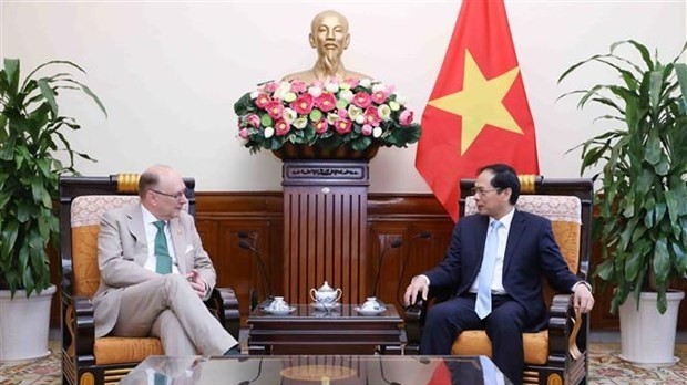 Minister of Foreign Affairs Bui Thanh Son (right) hosts Swedish Deputy Minister for Foreign Affairs Robert Rydberg in Hanoi. (Photo: VNA)
