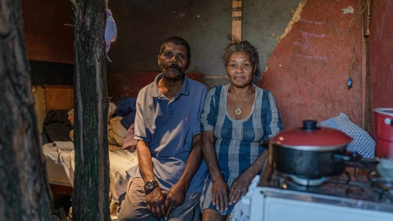 Ana Maria Nogueira and her husband, Eraldo, in their house in Jardim Keralux, a poor neighborhood in the east of Sao Paulo. Rates of poverty and food insecurity have increased in Brazil in recent years, experts say. (Photo: Al Jazeera)