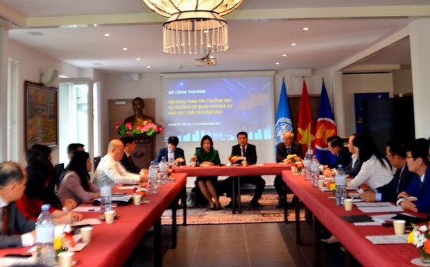 Vietnamese trade counsellors and heads of trade offices in Europe meet in Geneva on June 14 – 15 to discuss ways to beef up trade and investment promotion with countries in the region and other parts of the world. (Photo: VNA)