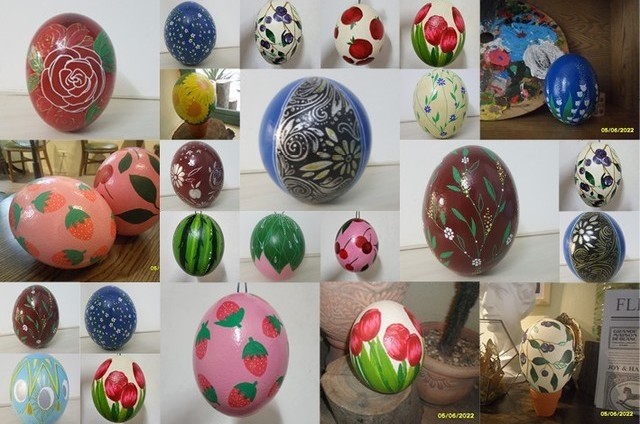 Ostrich eggs have been painted artistically for the Eggs Festival. (Photo via toquoc.vn)