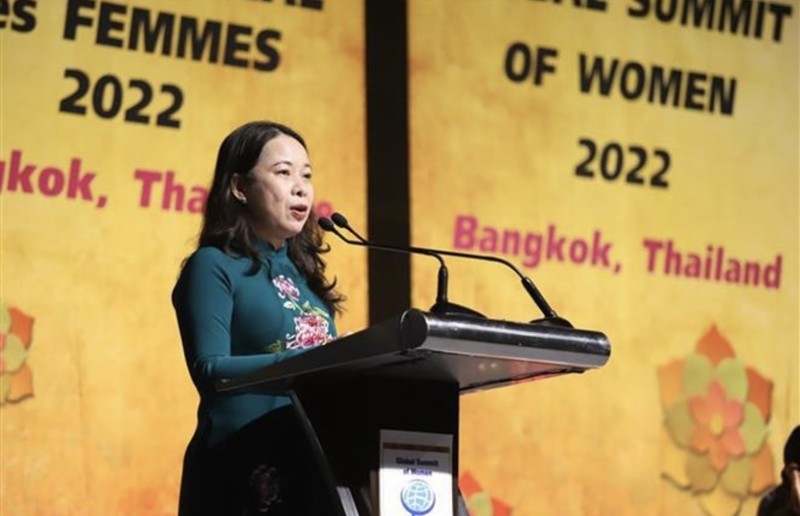 Vice President Vo Thi Anh Xuan speaks at the opening ceremony of the 2022 Global Summit of Women (GSW) in Bangkok, Thailand, on June 23. (Photo: VNA)