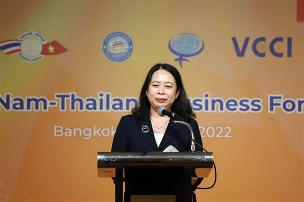 Vice President Vo Thi Anh Xuan speaks at the forum. (Photo: VNA)