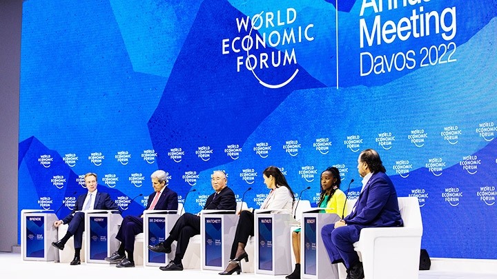 A panel session of world leaders at the World Economic Forum Annual Meeting 2022 in Davos. Photo: WEFORUM
