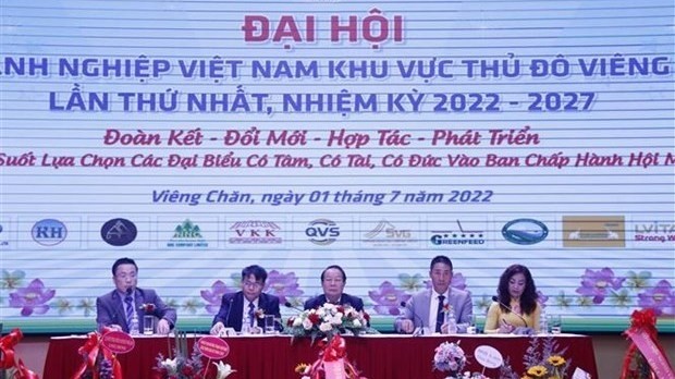 The Vietnam Business Association in Vientiane holds first congress. (Photo: VNA) 