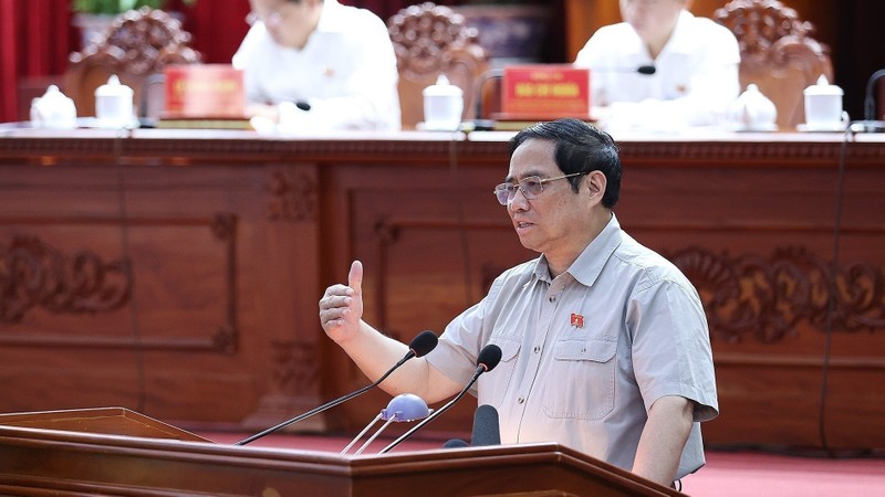 Prime Minister Pham Minh Chinh speaking during a meeting with voters in Can Tho City on July 10. (Photo: VNA)