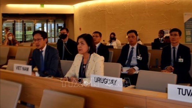 The Vietnamese delegation at the UN Human Rights Council’s 50th regular session in Geneva (Photo: VNA)
