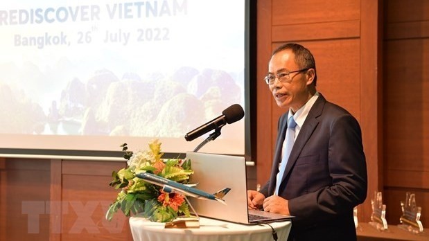Vietnamese Ambassador to Thailand Phan Chi Thanh speaks at the conference. (Photo: VNA) 