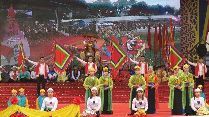 Khai ha festival is an important cultural and religious activity of the Muong ethnic community. (Photo: baohoabinh.com.vn)