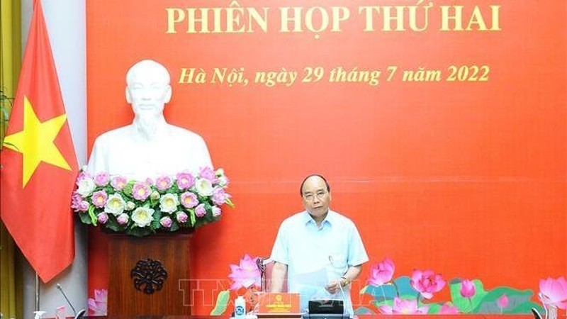 President Nguyen Xuan Phuc chairs the meeting (Photo: VNA)