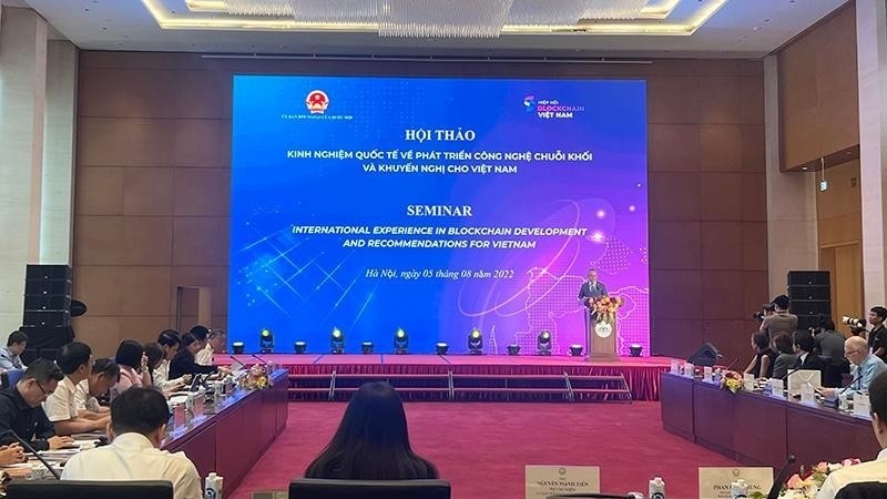 The workshop on blockchain technology in Vietnam.