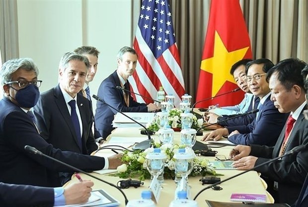 At the meeting between Foreign Minister Bui Thanh Son and his US counterpart Antony Blinken (Photo: VNA)