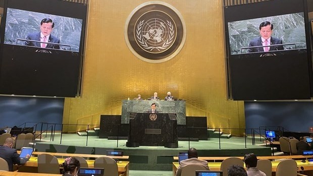 Deputy Foreign Minister Ha Kim Ngoc speaking at a UN meeting (Photo: VNA)