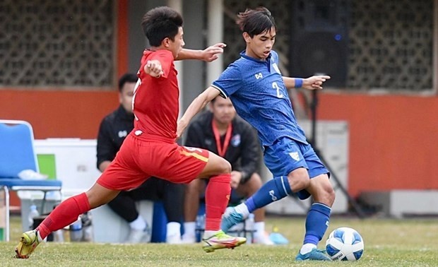 Vietnam on August 10 beat Thailand 2-0 at the semifinal of the ASEAN Football Federation (AFF) U16 Youth Championships 2022. (Photo: VNA)