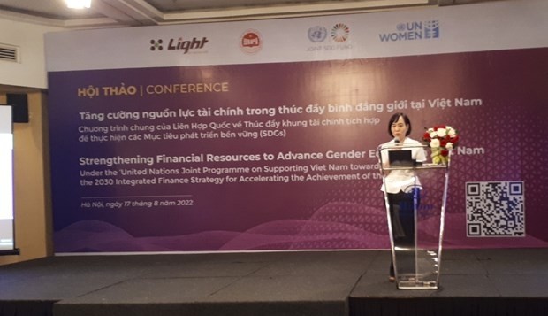 The conference on “Strengthening Financial Resources to Advance Gender Equality in Vietnam” was held by the Ministry of Planning and Investment (MPI), the Institute for Development & Community Health (LIGHT) in collaboration with the UN Women on August 17. (Photo: VNA)