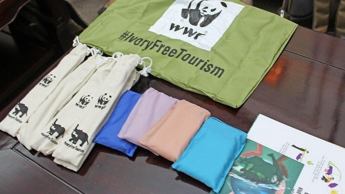Propaganda products of WWF-Vietnam for programmes related to the prevention of illegal wildlife trade. (Photo: NDO)