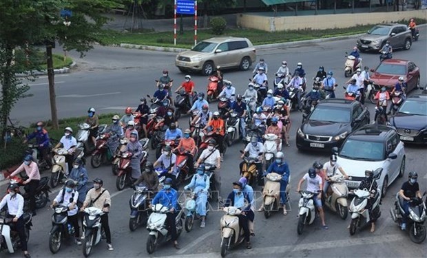 There were nearly 6.5 million motorcycles in Hanoi as of July 2022, statistics show. (Photo: VNA)