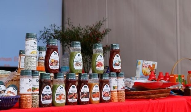 Vietnamese chili pepper products on display at the 11th World Chili Pepper Trade Fair in Rieti, Italy. (Photo: VNA)